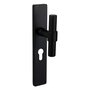 Lavuzo deurkruk Pesaro zwart met rechthoekig schild PC55