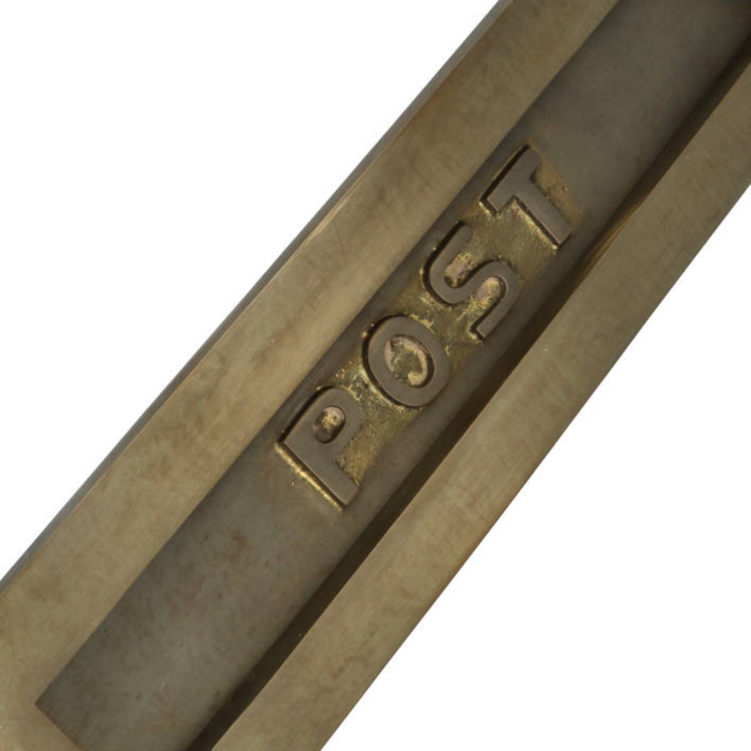 Brievenbus messing antiek met opdruk POST - Afbeelding 4