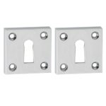 2 Sleutelplaatjes vierkant chroom