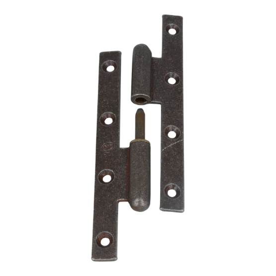 Deurpaumelle Rechts 160 x 60 mm, ijzer geroest