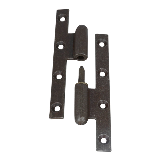 Deurpaumelle links 140x60 mm ijzer geroest