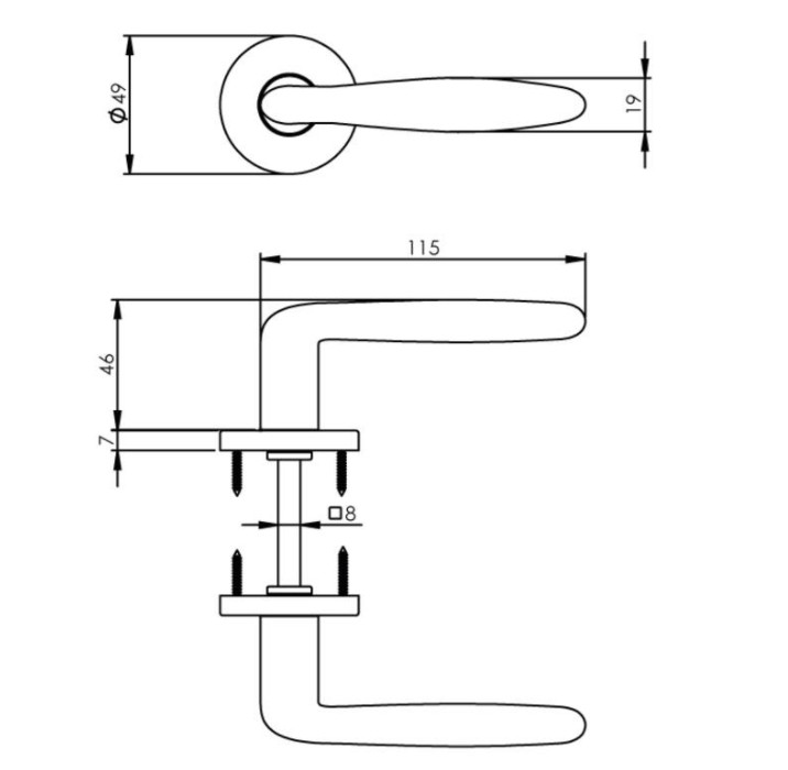 Intersteel deurklink Phobos op rozet mat zwart - Afbeelding 2