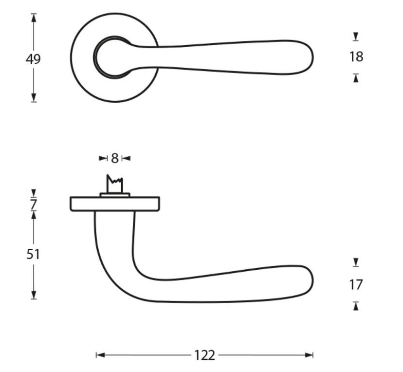 Intersteel deurklink Jupiter op rozet chroom mat - Afbeelding 2