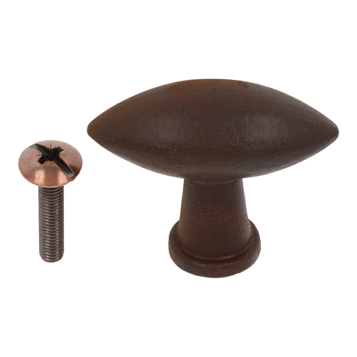 Knop ovaal ijzer geroest puntig 54 x 20 mm - Afbeelding 2