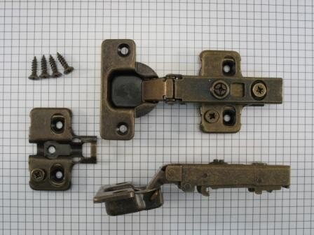 Keukenscharnier, softclose, bronskleur, tbv opdekdeurtjes - Afbeelding 3