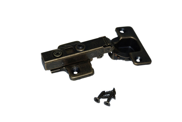 Keukenscharnier, softclose, bronskleur, tbv opdekdeurtjes