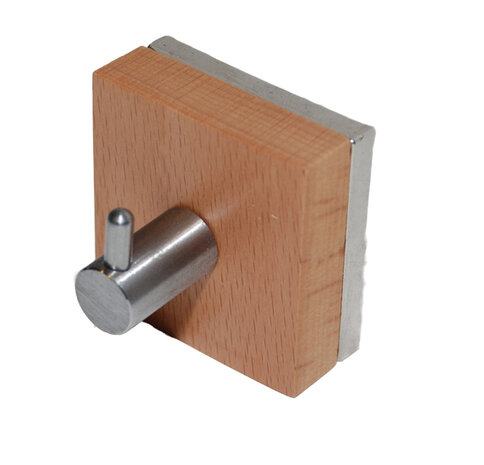 Handdoekhaakje beuken gelakt met RVS