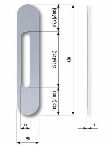 Secumax RVS anti-manipulatie plaat SKG 240 mm