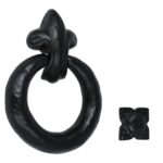 Deurklopper ring, ijzer zwart