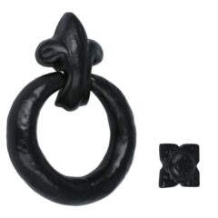 Deurklopper ring, ijzer zwart