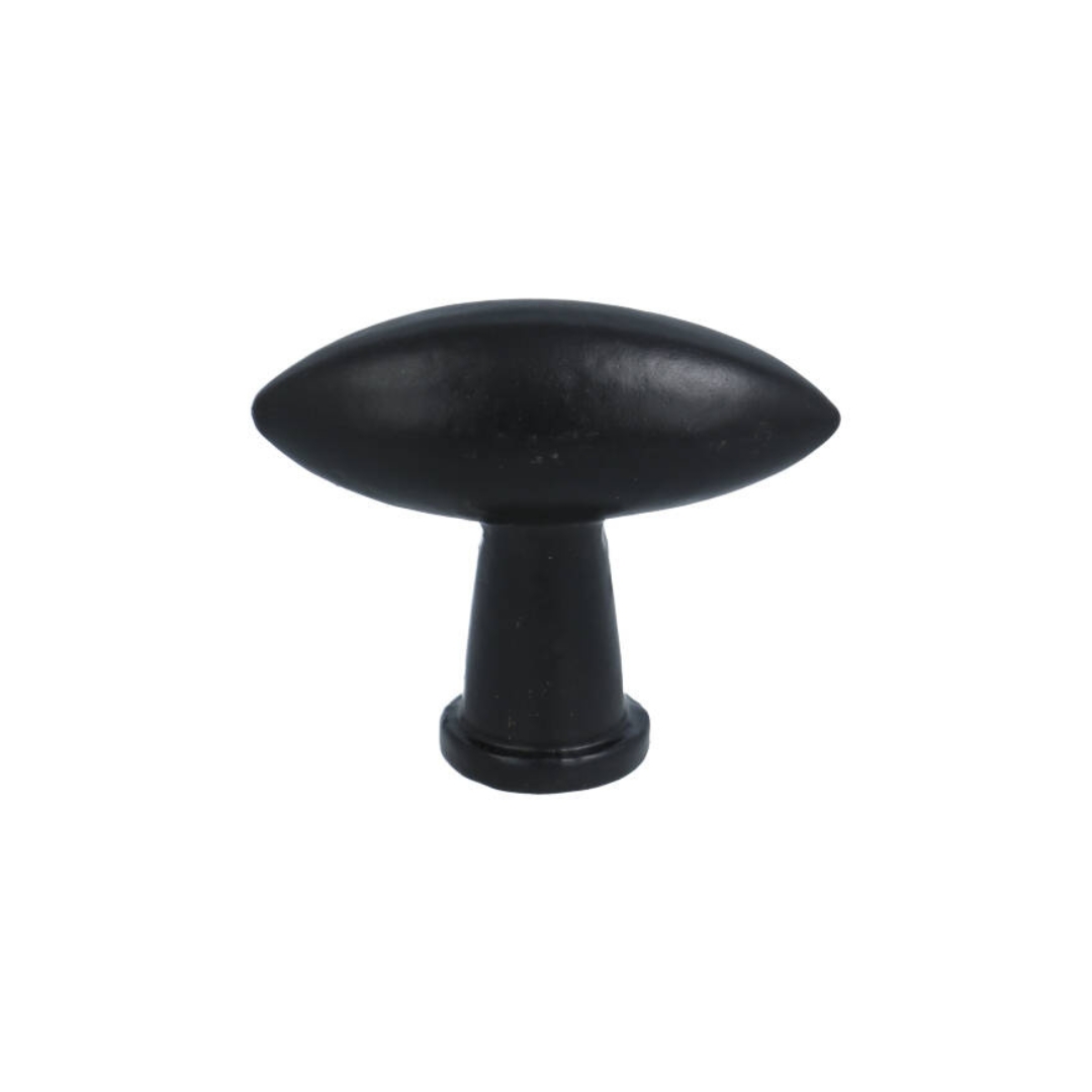 Knop ovaal ijzer zwart 45 x 14 mm - Afbeelding 2