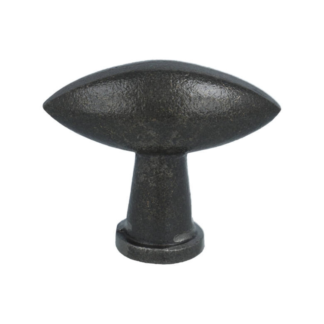 Knop ovaal IJzer Grijs 55 x 22 mm - Afbeelding 2