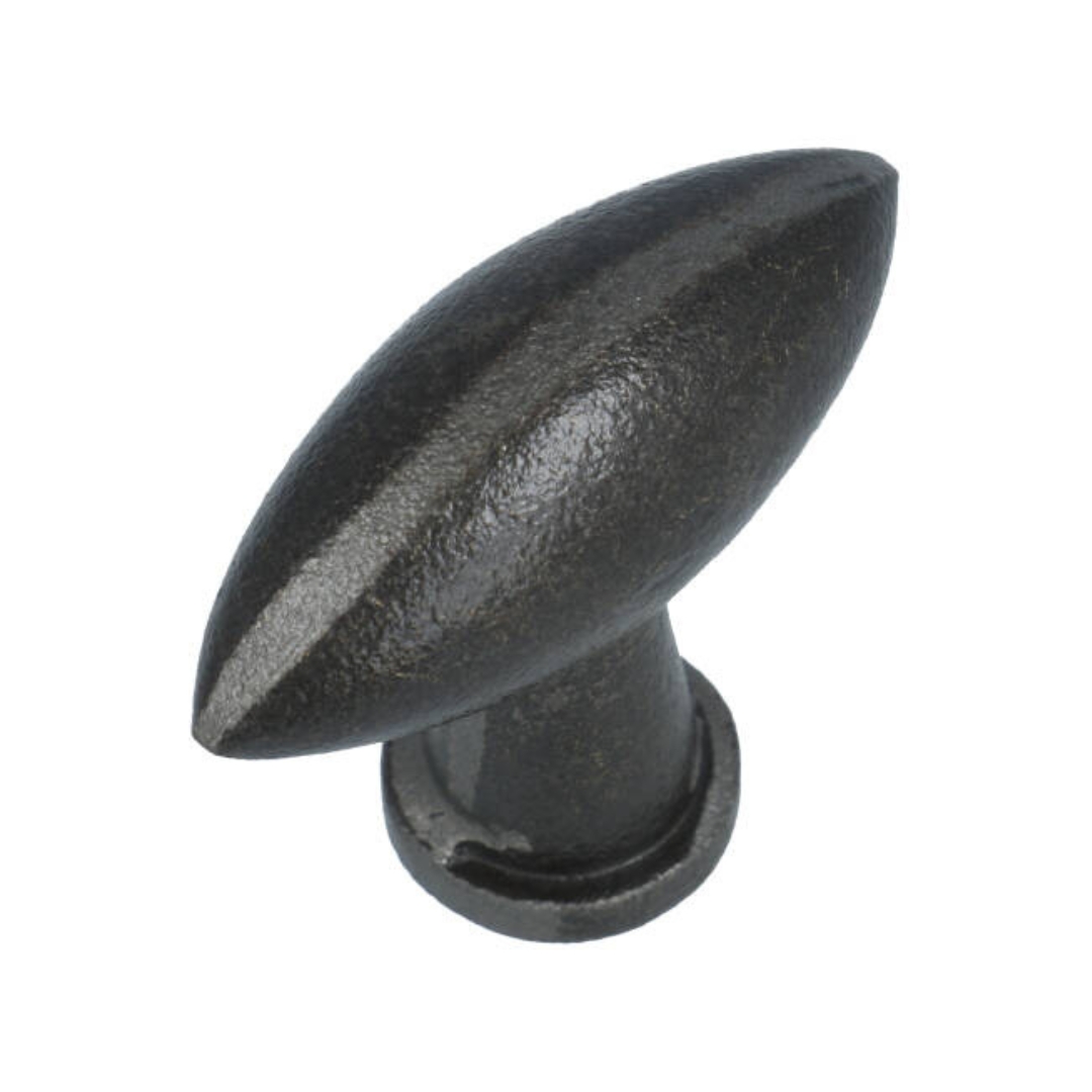 Knop ovaal IJzer Grijs 55 x 22 mm - Afbeelding 3