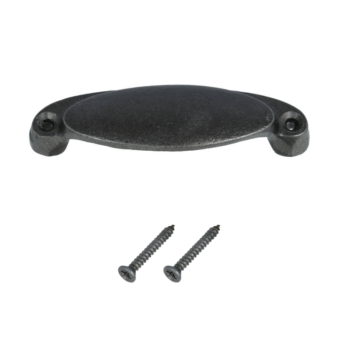 Komgreep massief ijzer blank 75 mm - Afbeelding 2