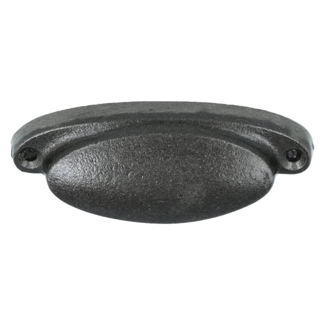 Komgreep massief ijzer blank 75 mm