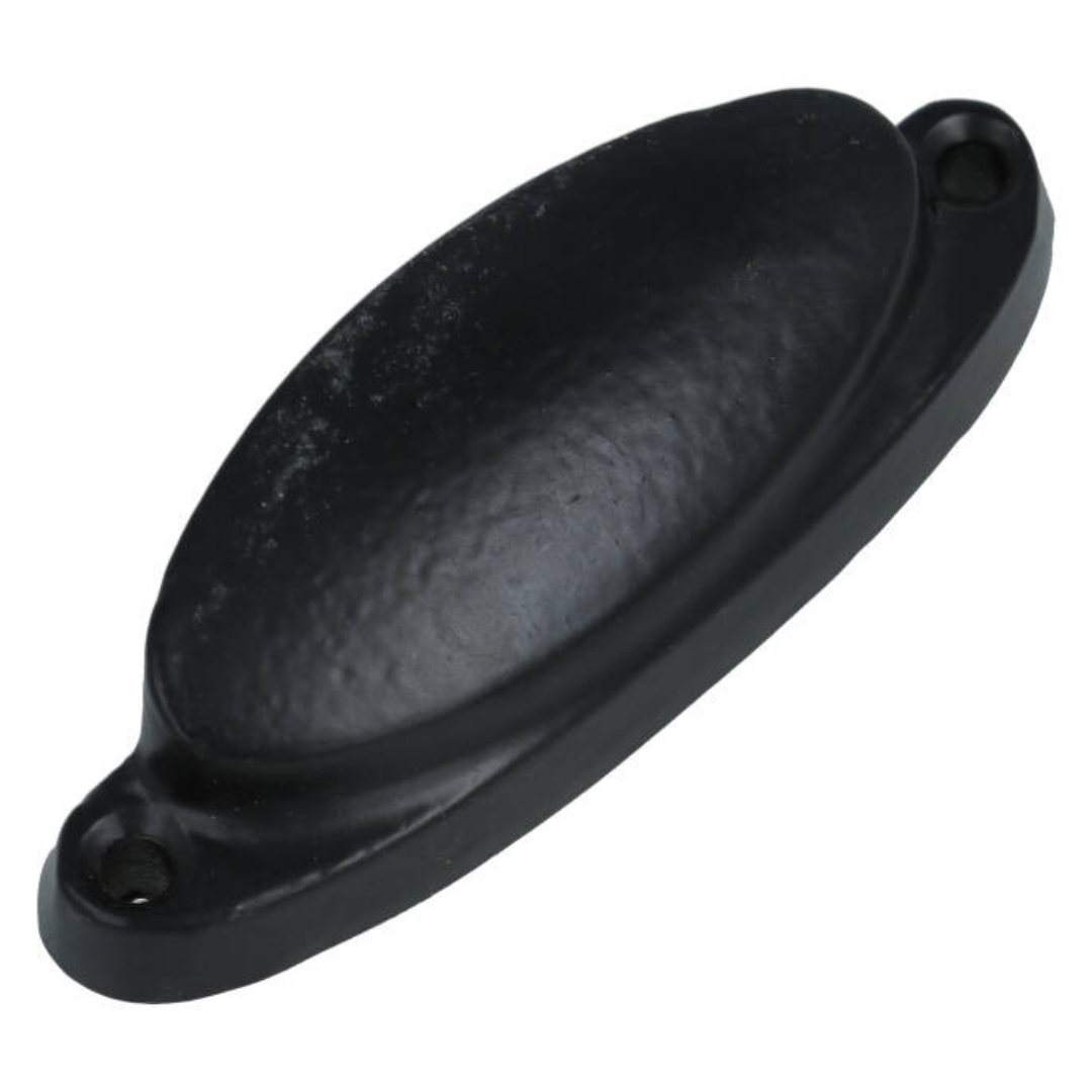 Komgreep massief ijzer zwart 75 mm - Afbeelding 2