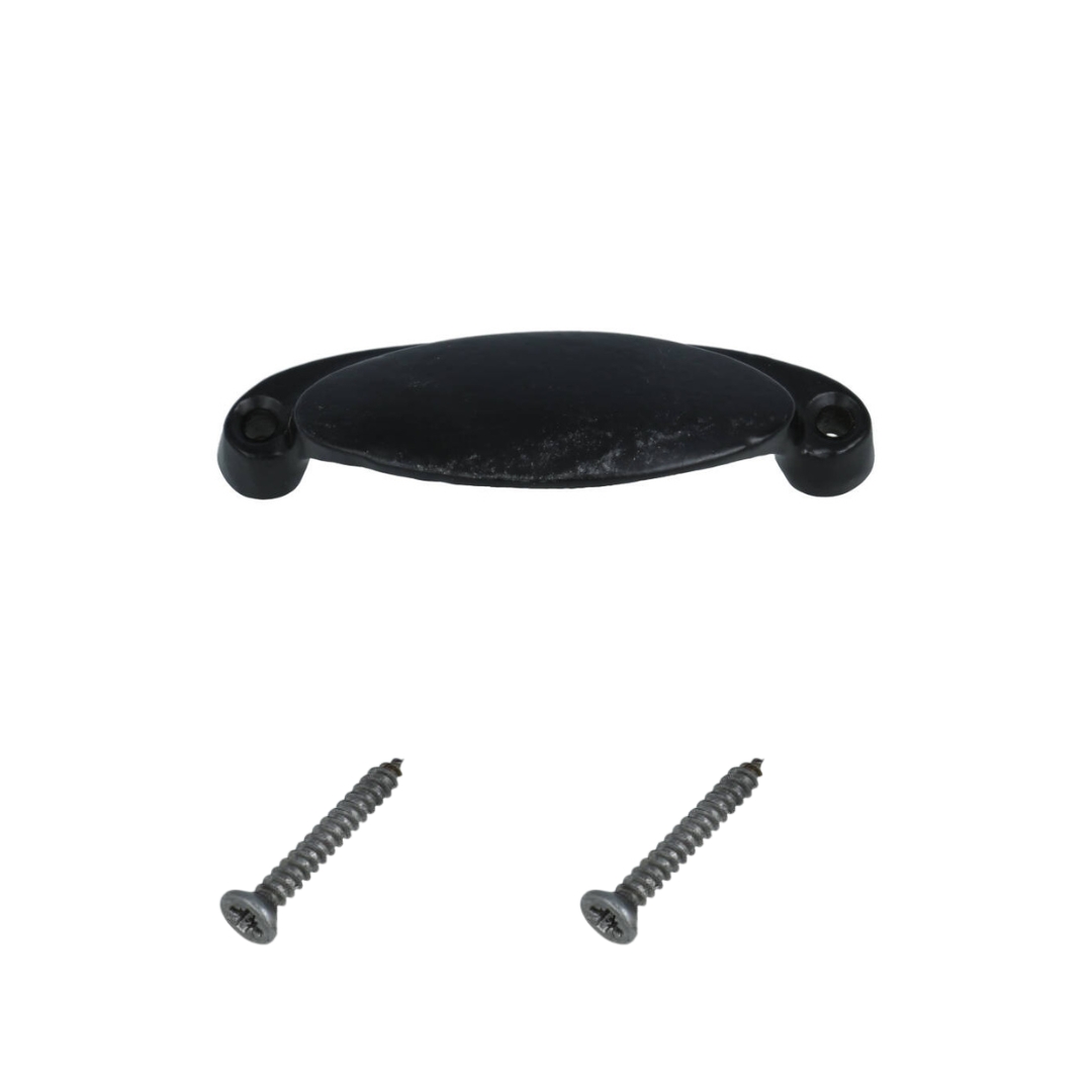 Komgreep massief ijzer zwart 75 mm - Afbeelding 3