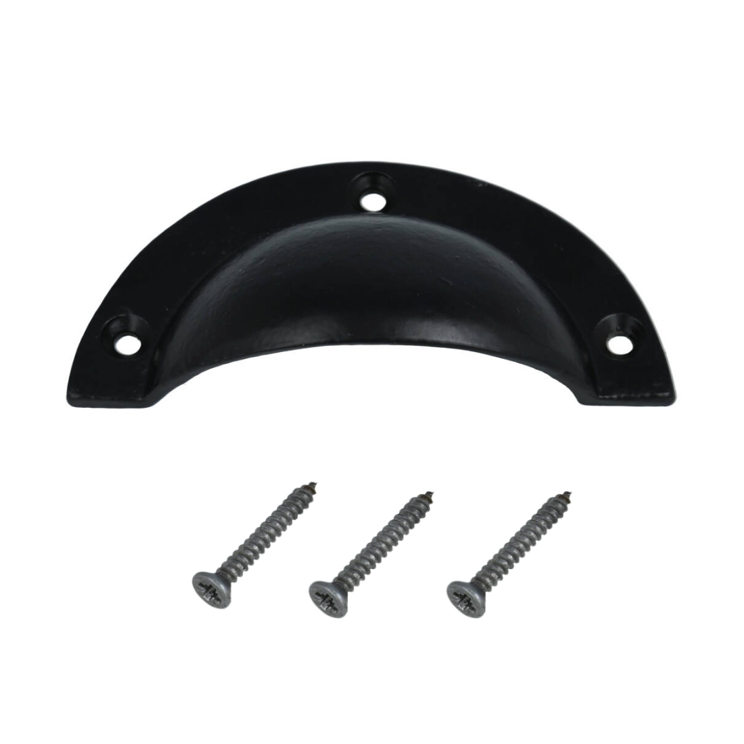 Komgreep massief ijzer zwart 94 mm - Afbeelding 2