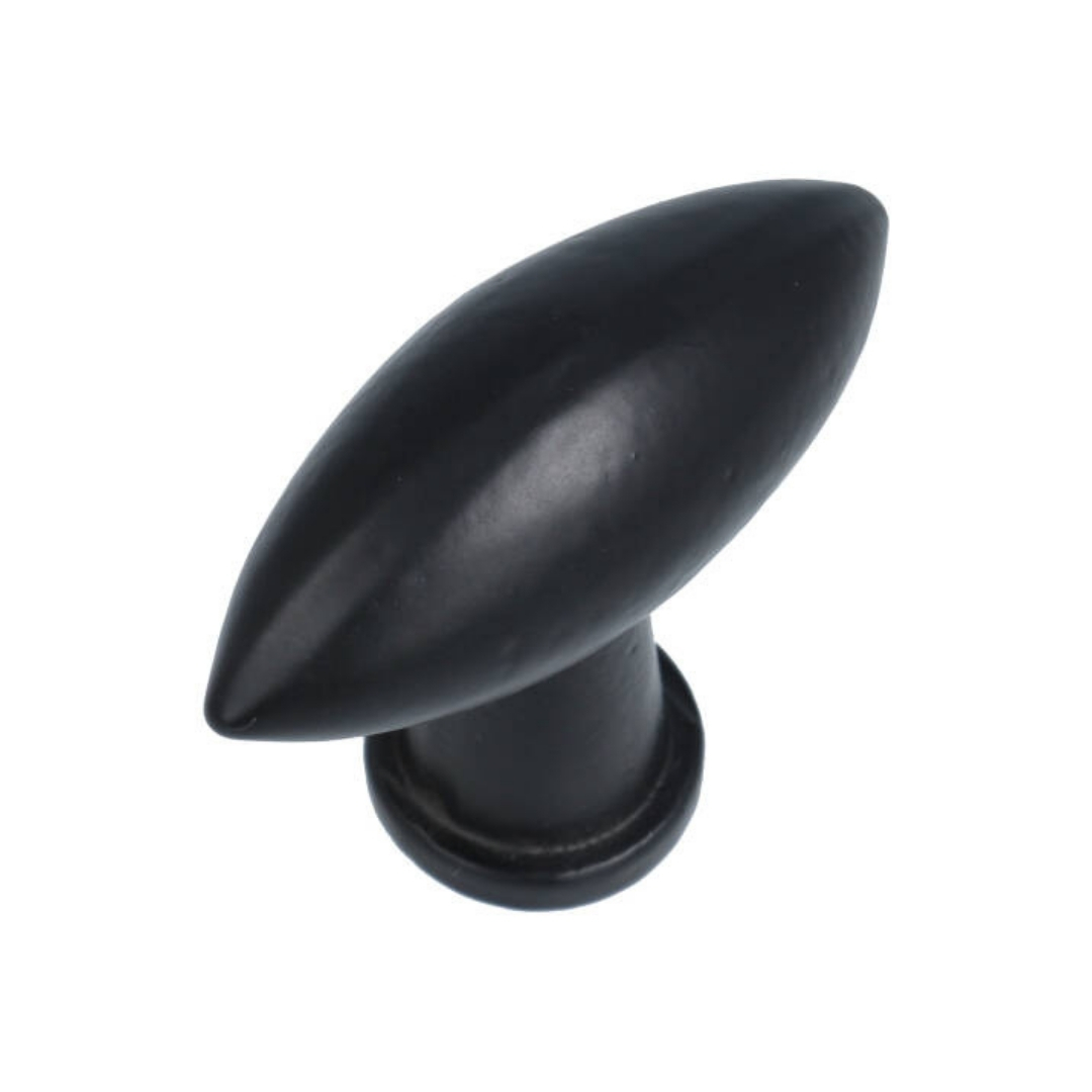 Knop ovaal ijzer zwart 37 x 13 mm - Afbeelding 3