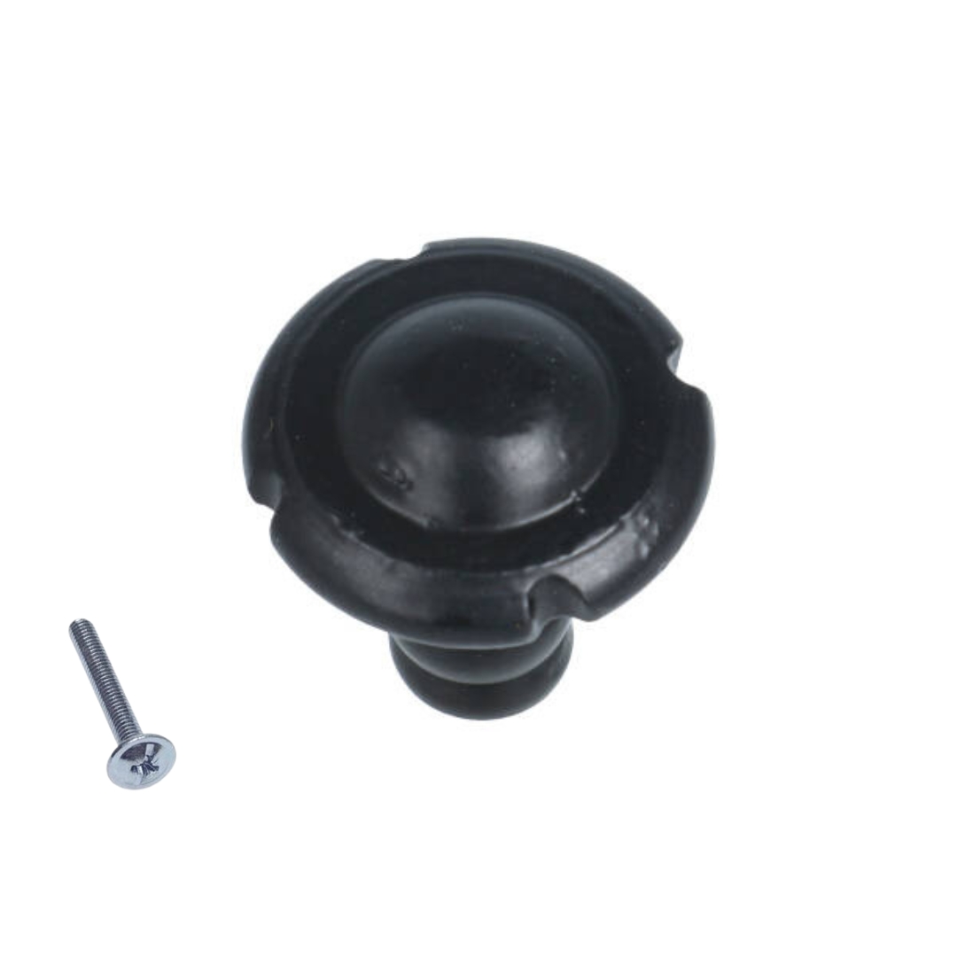 Knop motief ijzer zwart 34 mm - Afbeelding 2