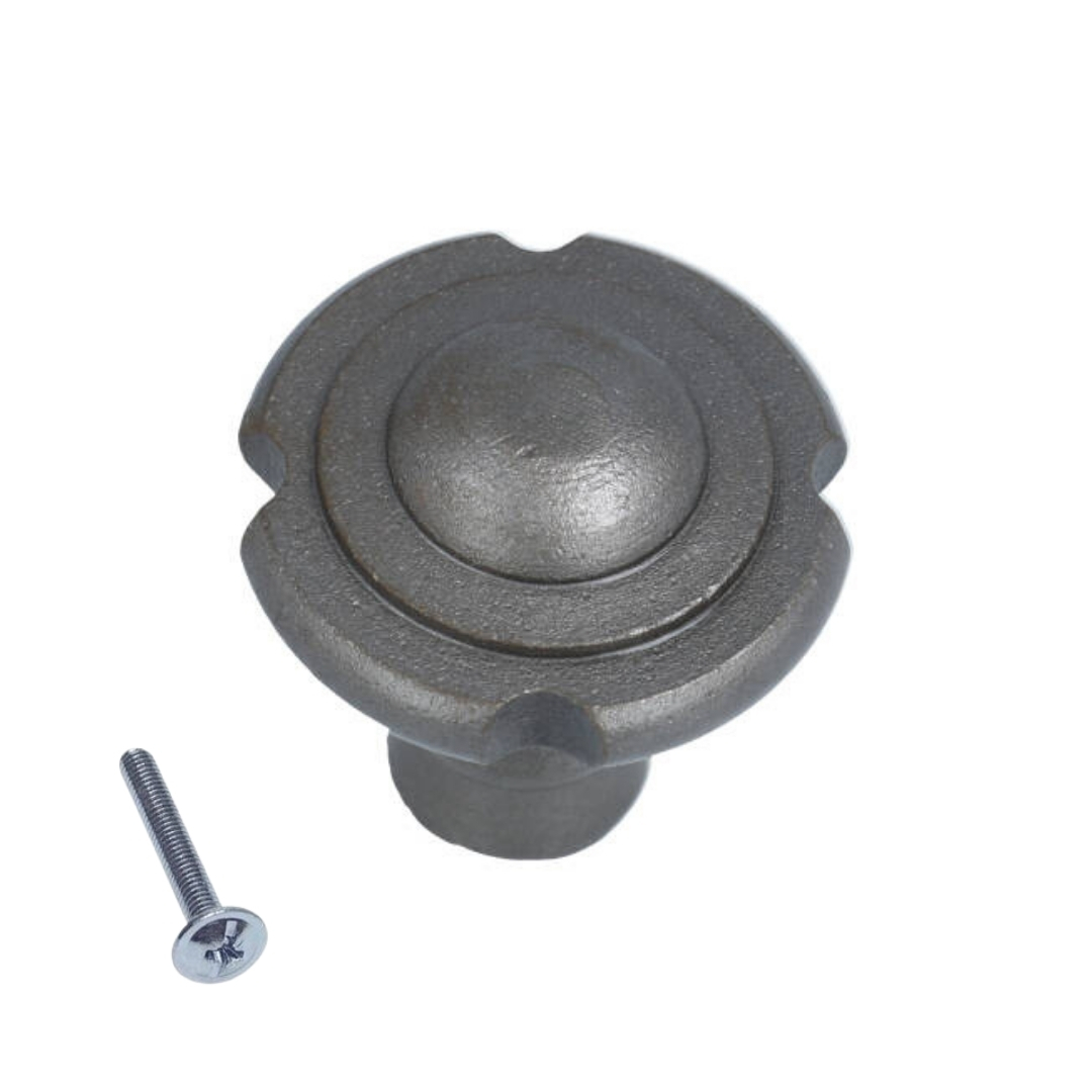 Knop motief ijzer grijs 34 mm - Afbeelding 3