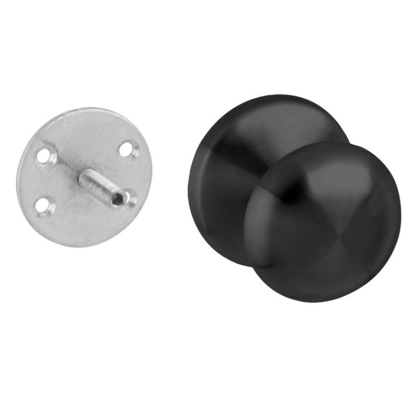 Intersteel voordeurknop vast Paddenstoel Ø58/66 éénzijdige montage rvs/mat zwart - Afbeelding 3