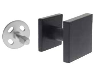 Intersteel voordeurknop vast Verkropt vierkant 64/54 éénzijdige montage rvs/mat zwart - Afbeelding 4