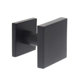 Intersteel voordeurknop vast Verkropt vierkant 6454 éénzijdige montage rvsmat zwart