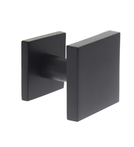 Intersteel voordeurknop vast Verkropt vierkant 6454 éénzijdige montage rvsmat zwart