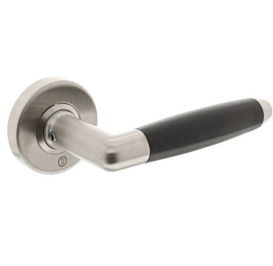 Intersteel enkele deurklink Combinatie op rozet verdekt ø53x10mm rvs/zwart