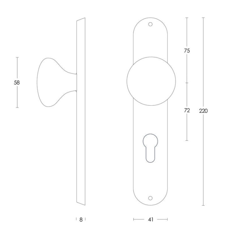 Intersteel knopschild ovaal 220x41 mm PC72 rvs - Afbeelding 2