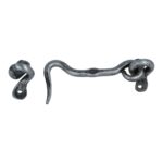 Deurhaak en vanger 75 mm ijzer blank