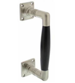 Intersteel handgreep Ton Basic 95/170mm op vierkant rozet nikkel mat/zwart