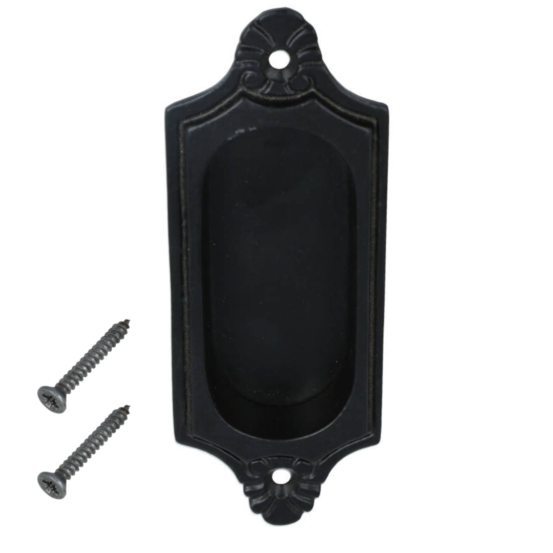 Schuifdeurgreep IJzer zwart 124 x 45 mm - Afbeelding 2