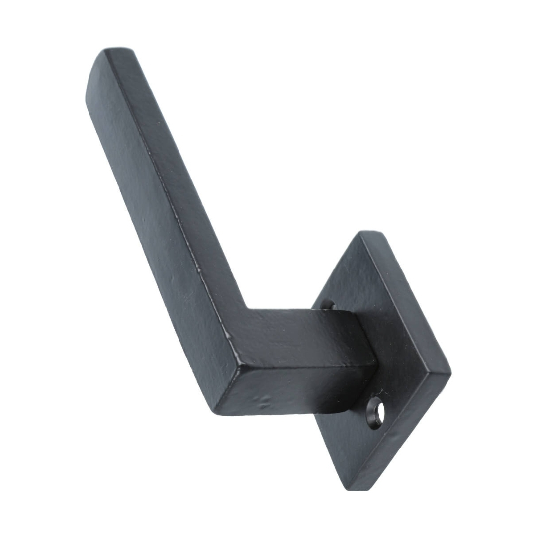 Set klinken vierkant ijzer zwart inclusief rozetten - Afbeelding 2