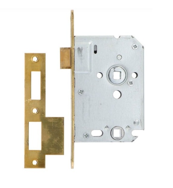 Nemef toilet-badkamer slot 1264/5 met messing voorplaat - Afbeelding 3