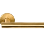 Deurklink Jolien op ronde rozet PVD mat goud