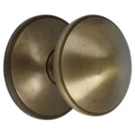 Voordeurknop Rond op rozet messing Antiek