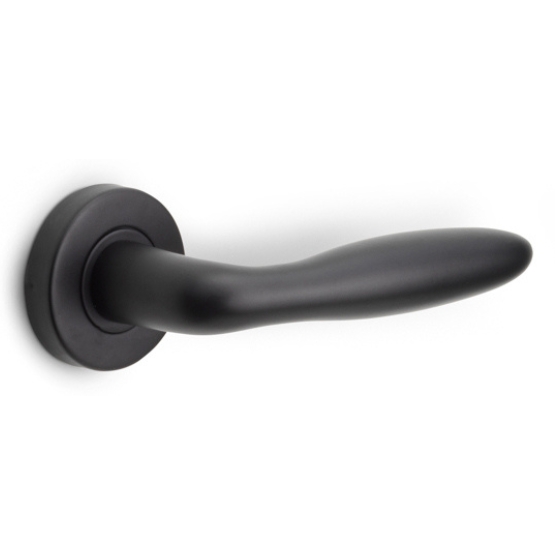 Deurklink BASICS LBXVIIIH op ronde rozet mat zwart