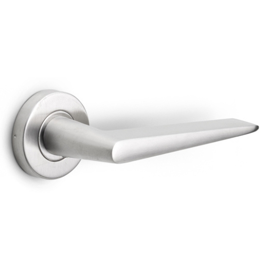 Deurklink BASICS LBXXIH op ronde rozet mat rvs