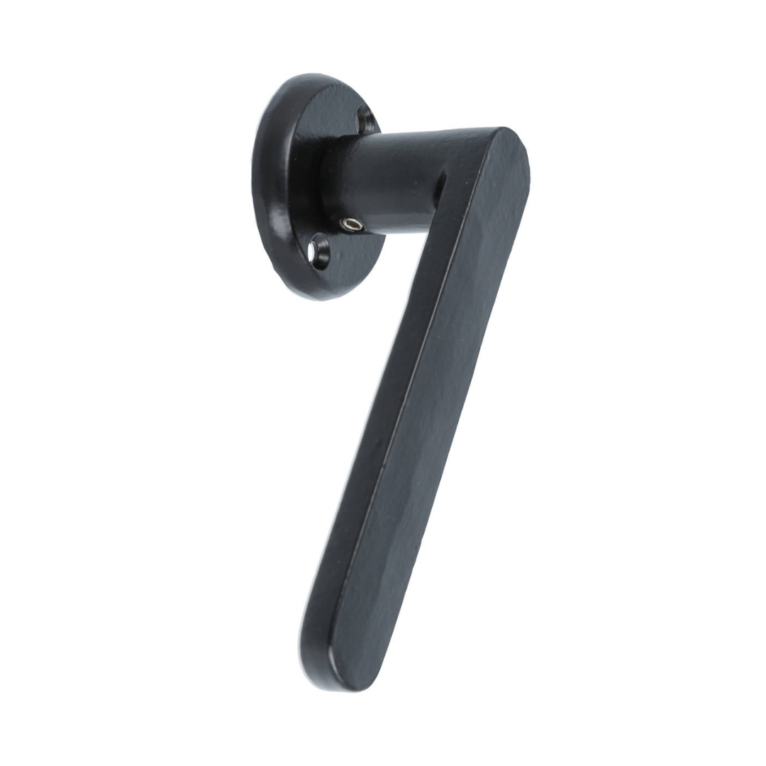 Set klinken Plat ijzer zwart inclusief rozetten - Afbeelding 2