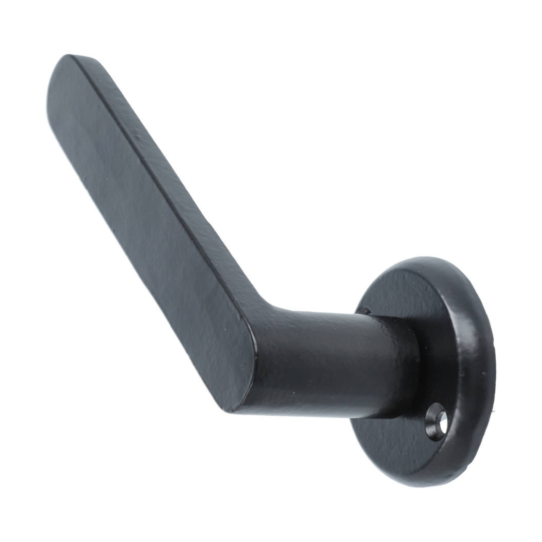 Set klinken Plat ijzer zwart inclusief rozetten - Afbeelding 3