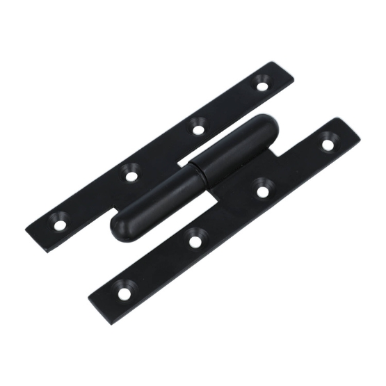 Deurpaumelle rechts 140x60 mm ijzer zwart gelakt - Afbeelding 3