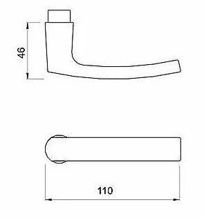 Ami Kortschild Blind Met Deurklink Blok aluminium F1 - Afbeelding 2