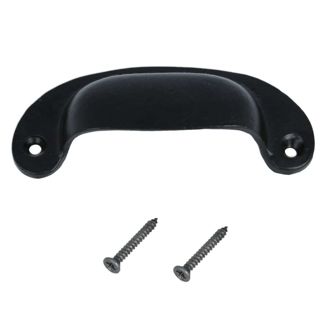 Komgreep massief ijzer zwart 101 mm - Afbeelding 3