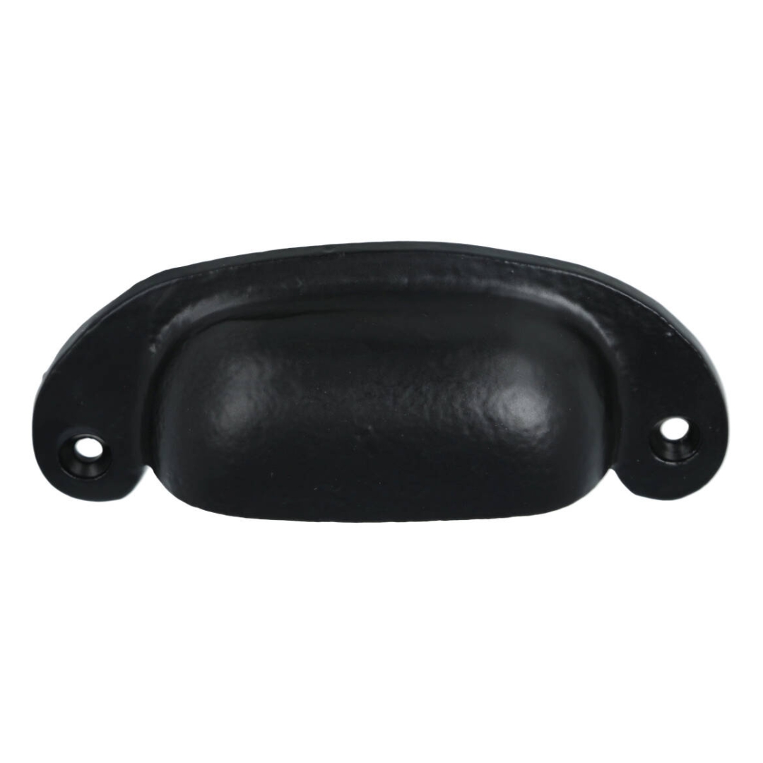 Komgreep massief ijzer zwart 101 mm