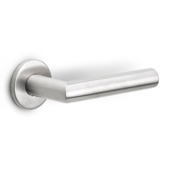 Deurklink BASIC LBII-22 op ronde rozet mat rvs