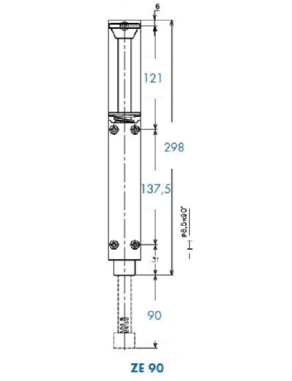 Dictator deurvastzetter type ZE-90 zwart RAL 9005 - Afbeelding 2