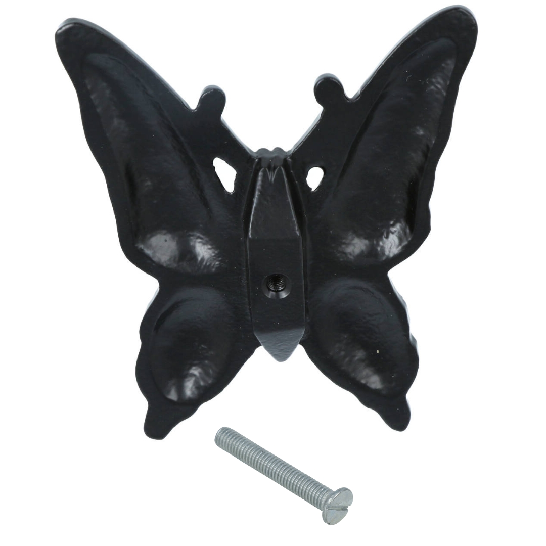 Deurknop Vlinder IJzer zwart 103x131 mm - Afbeelding 3