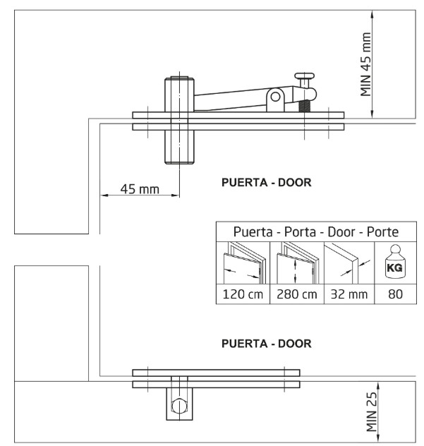 AMIG Pivot/taatsdeurscharnier rvs - Afbeelding 4